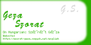 geza szorat business card